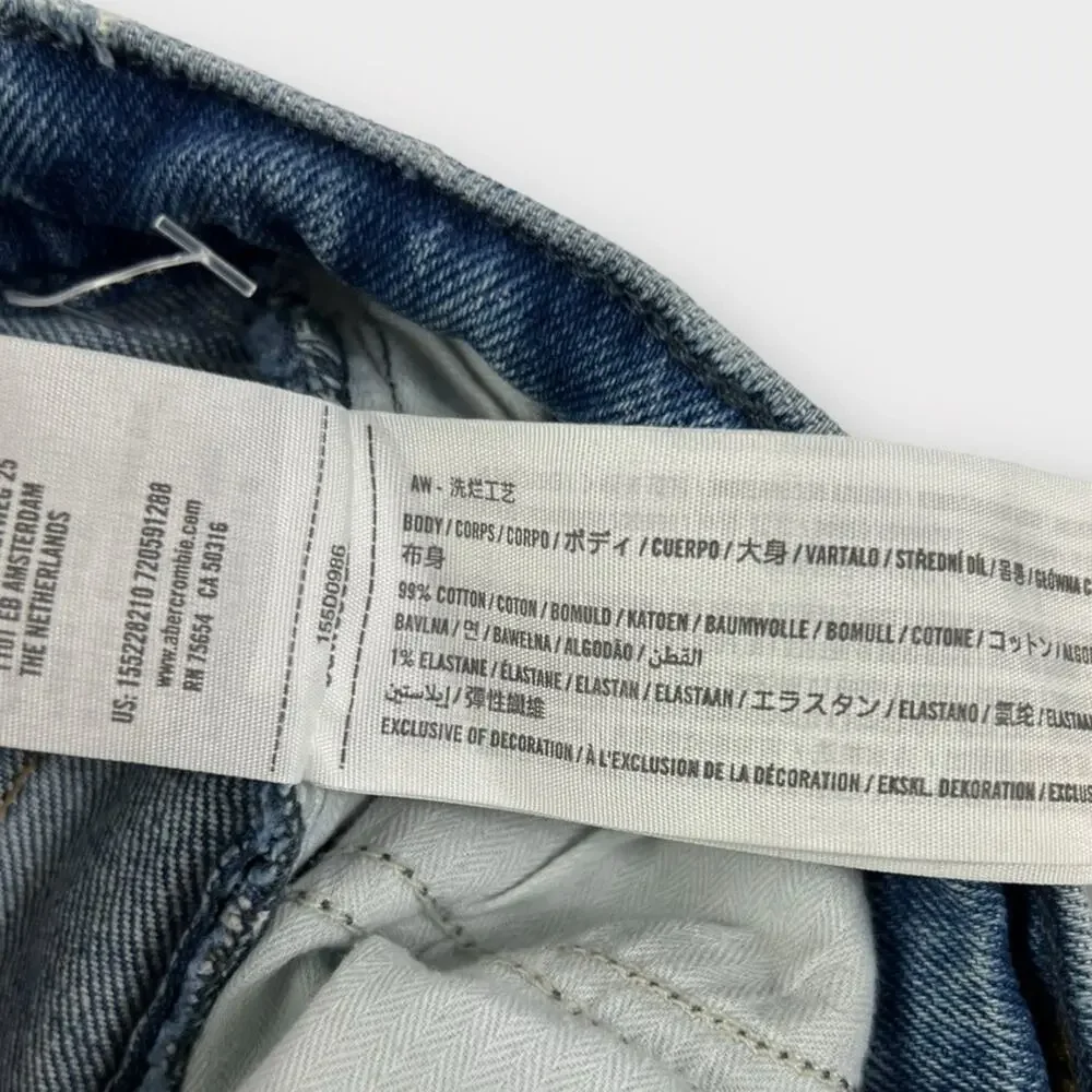Abercrombie & Fitch Ultra High Rise 90s Straight Jean Size 24/00 Short Inseam - Picture 4 of 4